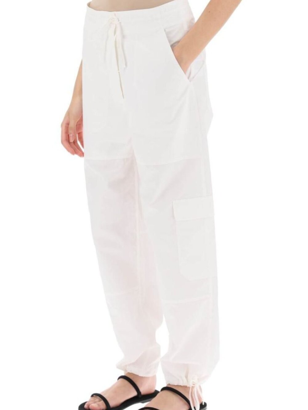 Toteme Organic Cotton Cargo Trousers White Size 40 NWT
